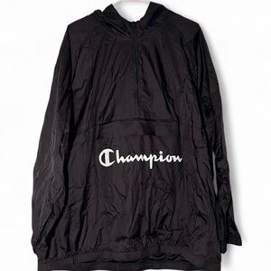 Champion black lightweight windbreaker with hood